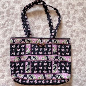 Vera Bradley Small Pink Elephants Tote